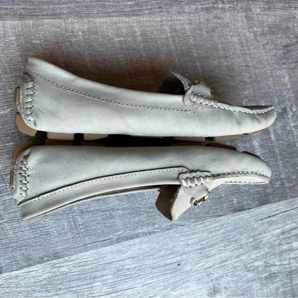 Mercanti Fiorentini Shoes Womens 8 B Bit Loafers Gray Leather Round Moc Toe